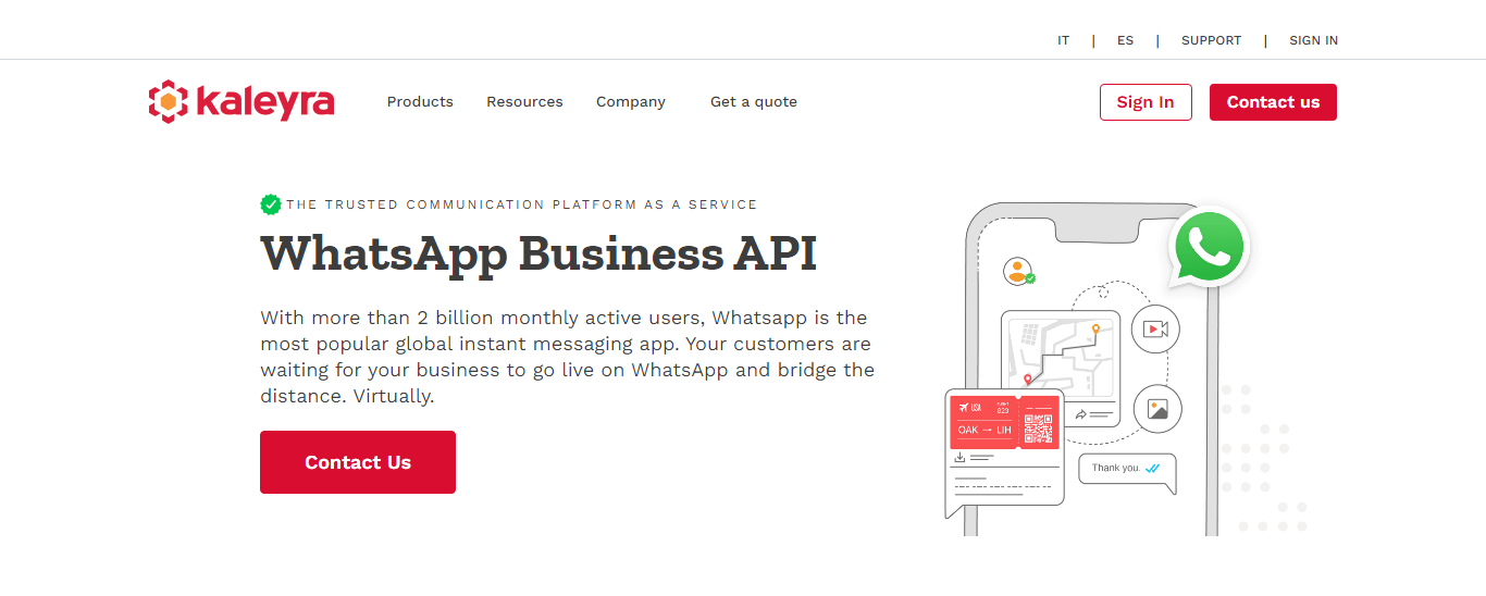 Kaleyra offers both CRM and WhatsApp marketing capabilities, making it a great AiSensy alternative.