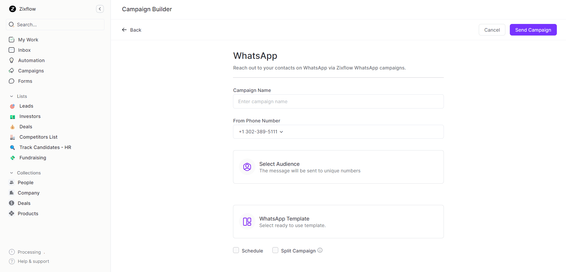 Allure your customers and make them by utilizing Zixflow WhatsApp campaign builder.