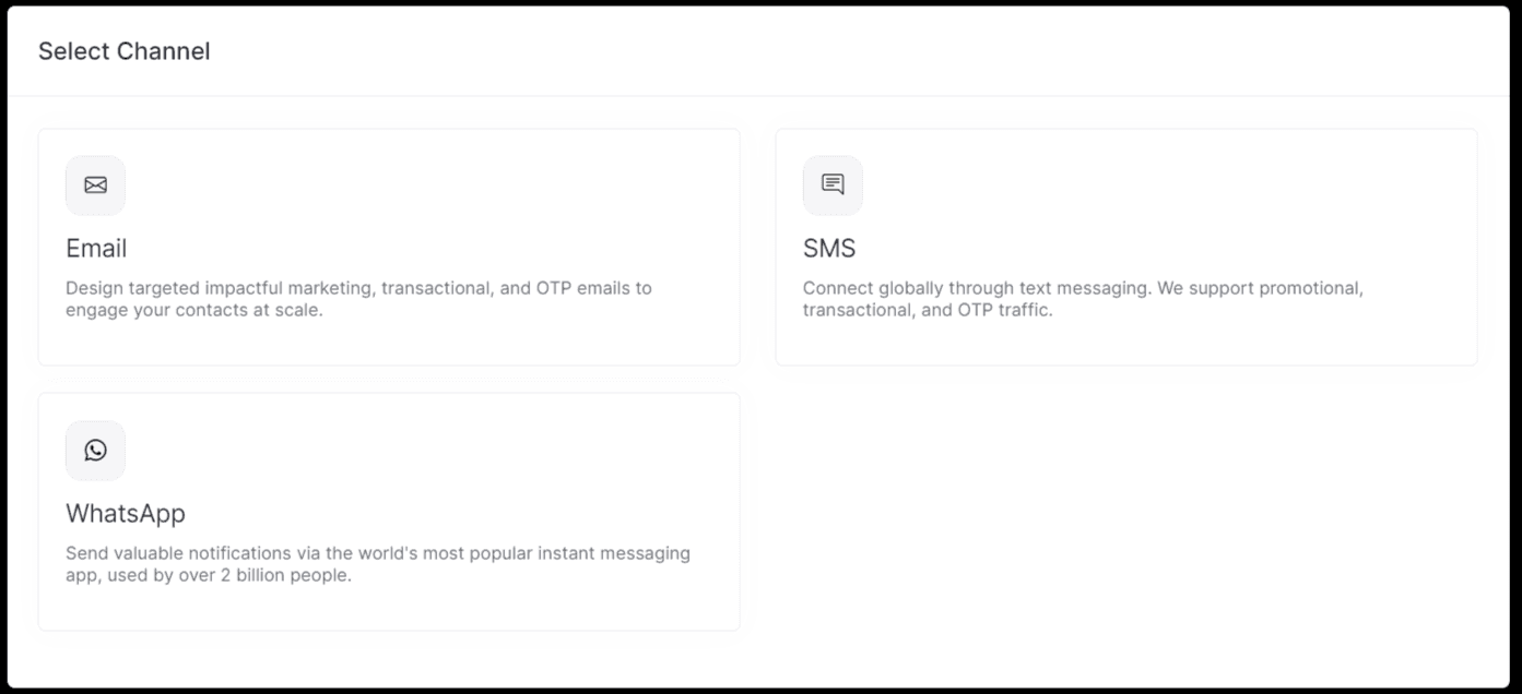 Different outreach engagement options are available on Zixflow.
