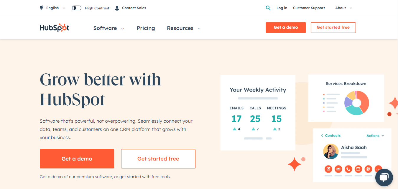 Unify Sales and CRM with Hubspot.