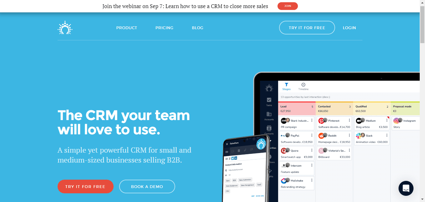 Take advantage of Saleflare’s Automated CRM.