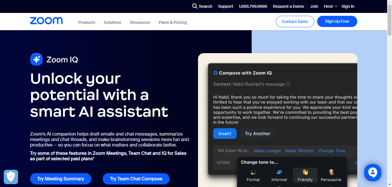 Enhance productivity with Zoom.ai's AI-powered assistance.