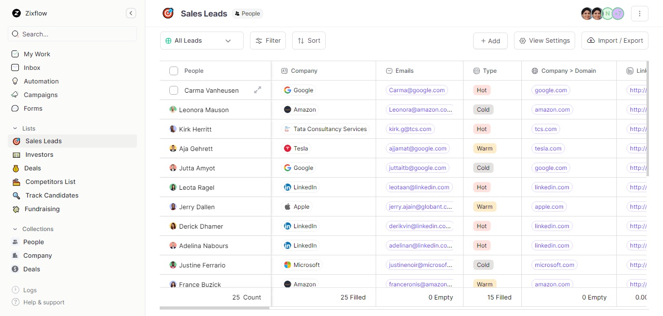 Zixflow, a CRM with project management capabilities.