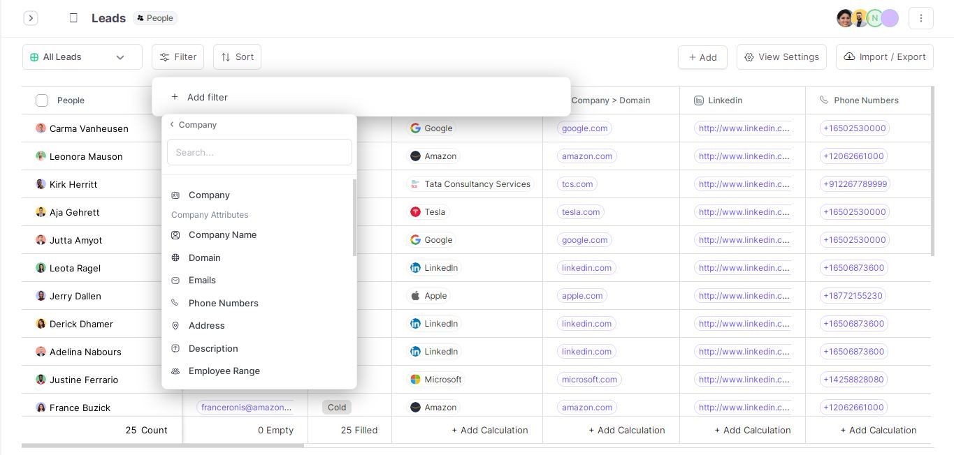 Segregate or filter fields as per your needs.
