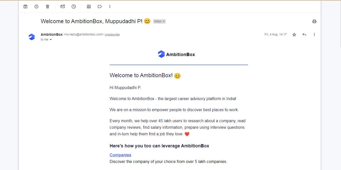 Ambitionbox knows how to make their customers feel special with personalized welcome emails! Learn how they do it and keep your customers coming back for more!