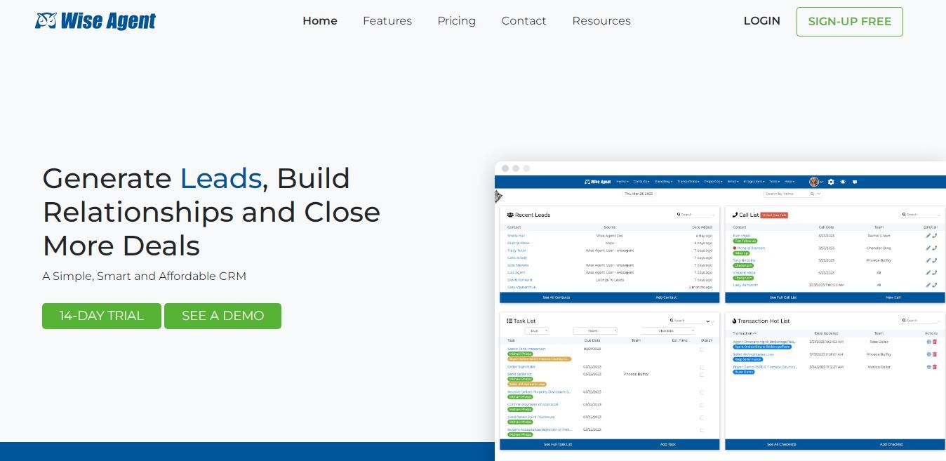 Wise Agent is one of the top real estate CRM solutions that provides excellent insights and analytics into your performance.