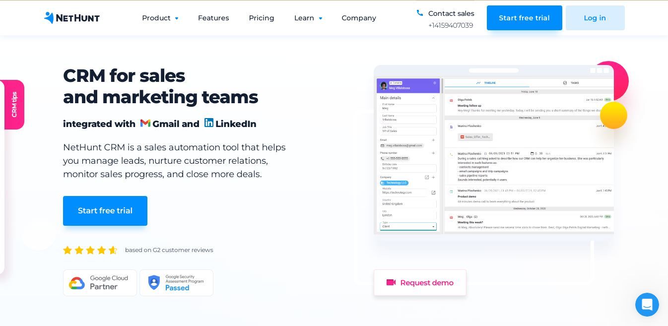 NetHunt, one of the top real estate CRMs, helps keep pipelines well organized.