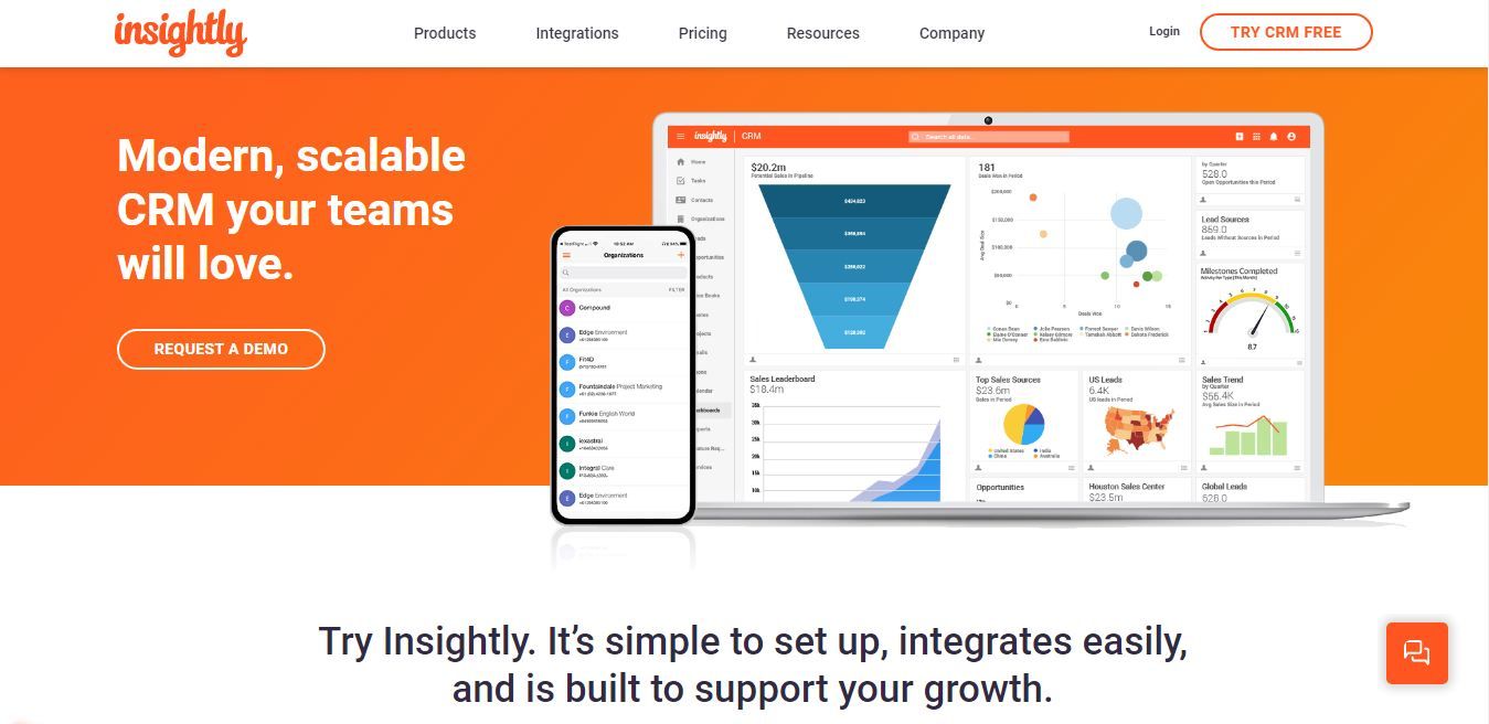 Insightly CRM is one of the most affordable and helpful real estate CRM software programs for managing customer relationships.