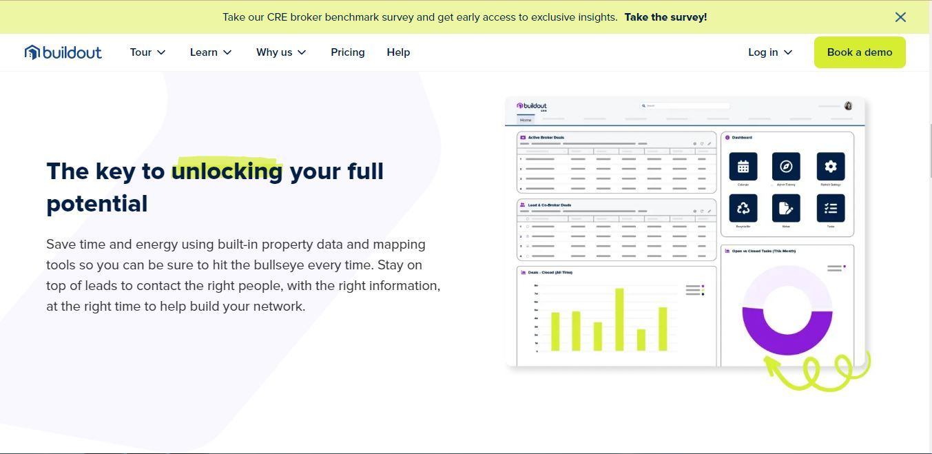 Buildout is one of the best real estate CRM solutions that helps reduce workload by identifying performance and giving areas to improve.