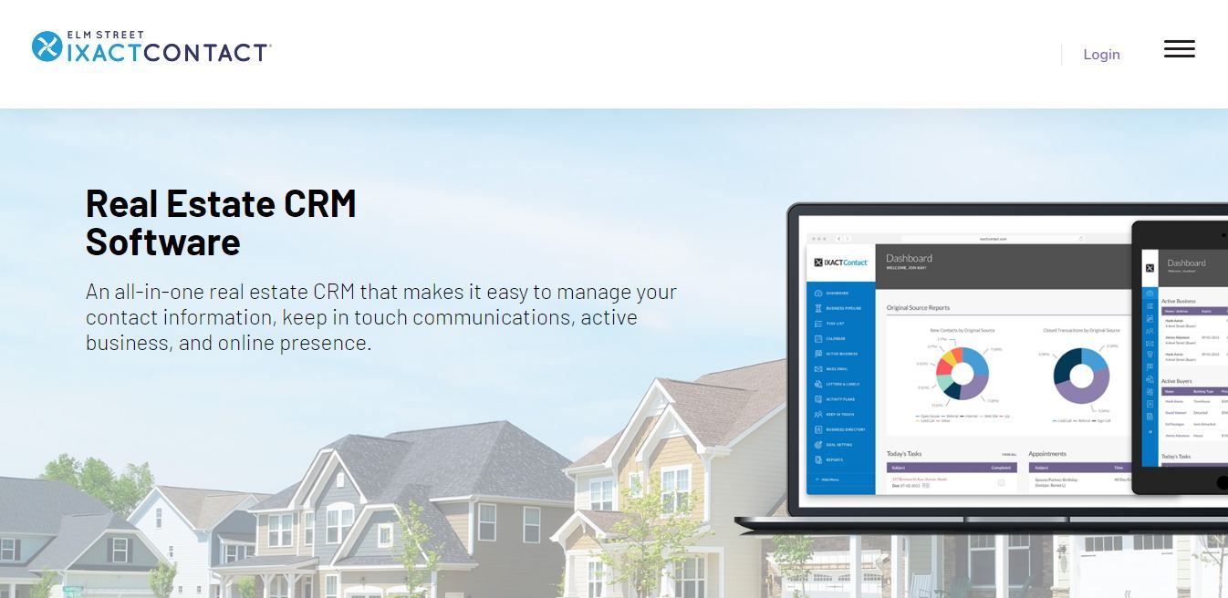 Ixact Contact CRM- One of the top-notch real estate CRM to build customer relationships efficiently.