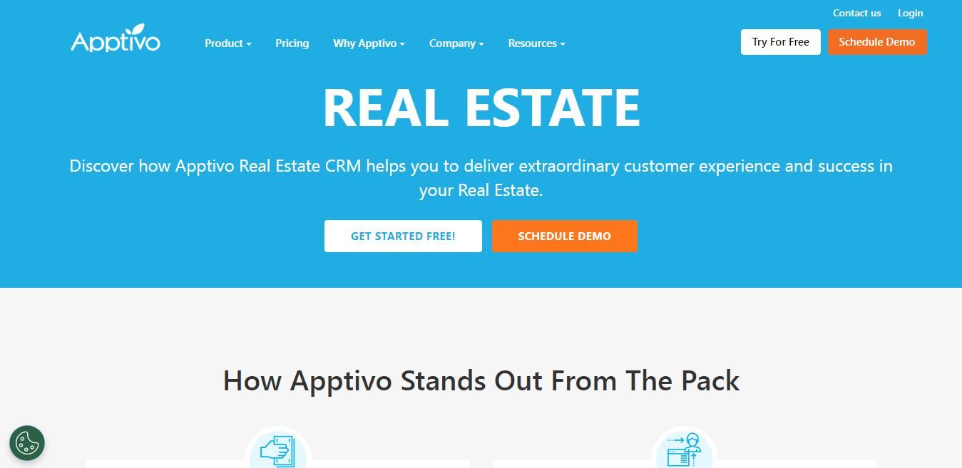 Apptivo is one of the best real estate CRMs to manage your deals and build stronger customer relationships.