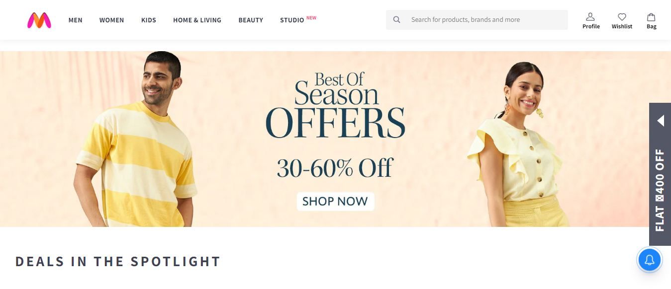 Myntra knows how to keep their customers happy with amazing deals and offers! Take a cue from them and provide quality deals to keep your business thriving![Image source - Myntra]