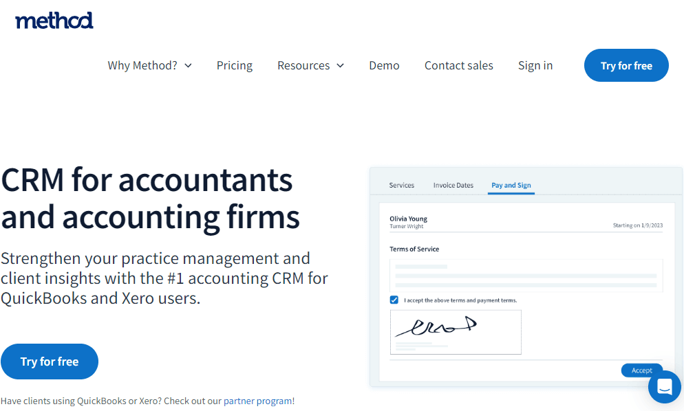 Make managing your customer relations and accounting activities easier with the Method, a CRM for accounting firms.