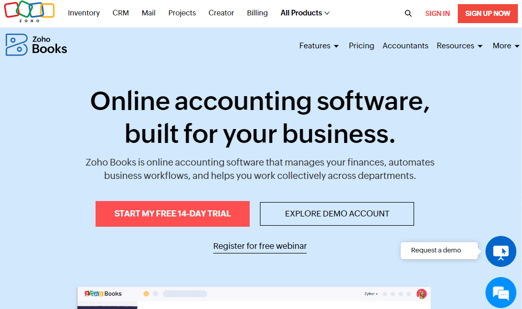 Make your accounting and bookkeeping process easier with Zoho Books specifically designed for accountants using Zoho products.
