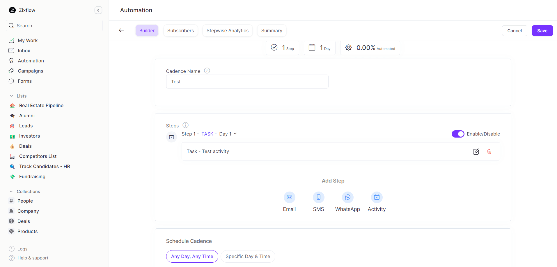 Automate your sales cadence management & build consistency in sales engagement with Zixflow, a well-known Pipedrive CRM alternative.