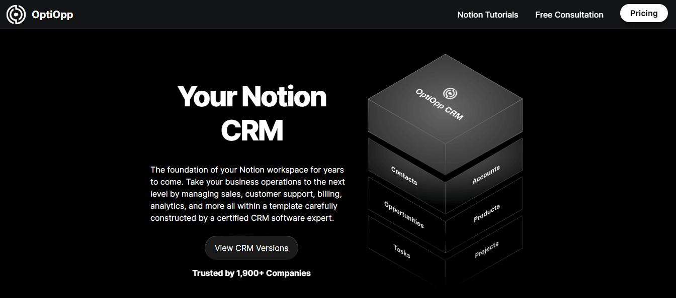 OptiOpp CRM, a Notion-based CRM.
