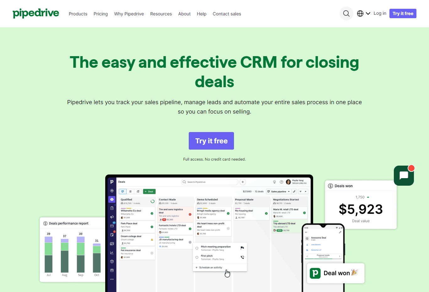 Pipedrive is an easy CRM and a good Attio alternative.