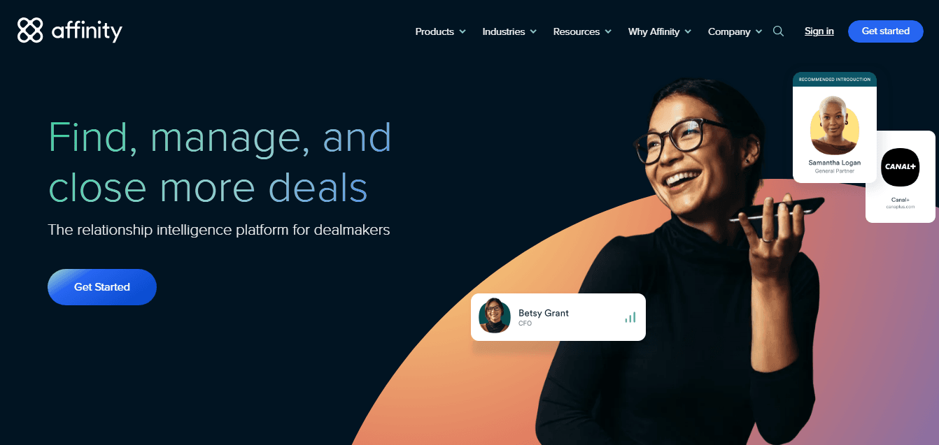 Affinity, a dealmaking CRM for financial institutes and investors.