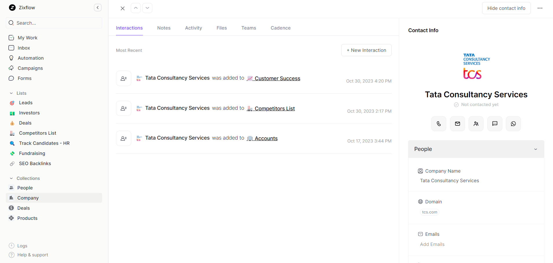 Manage your activities and update the list with Zixflow.