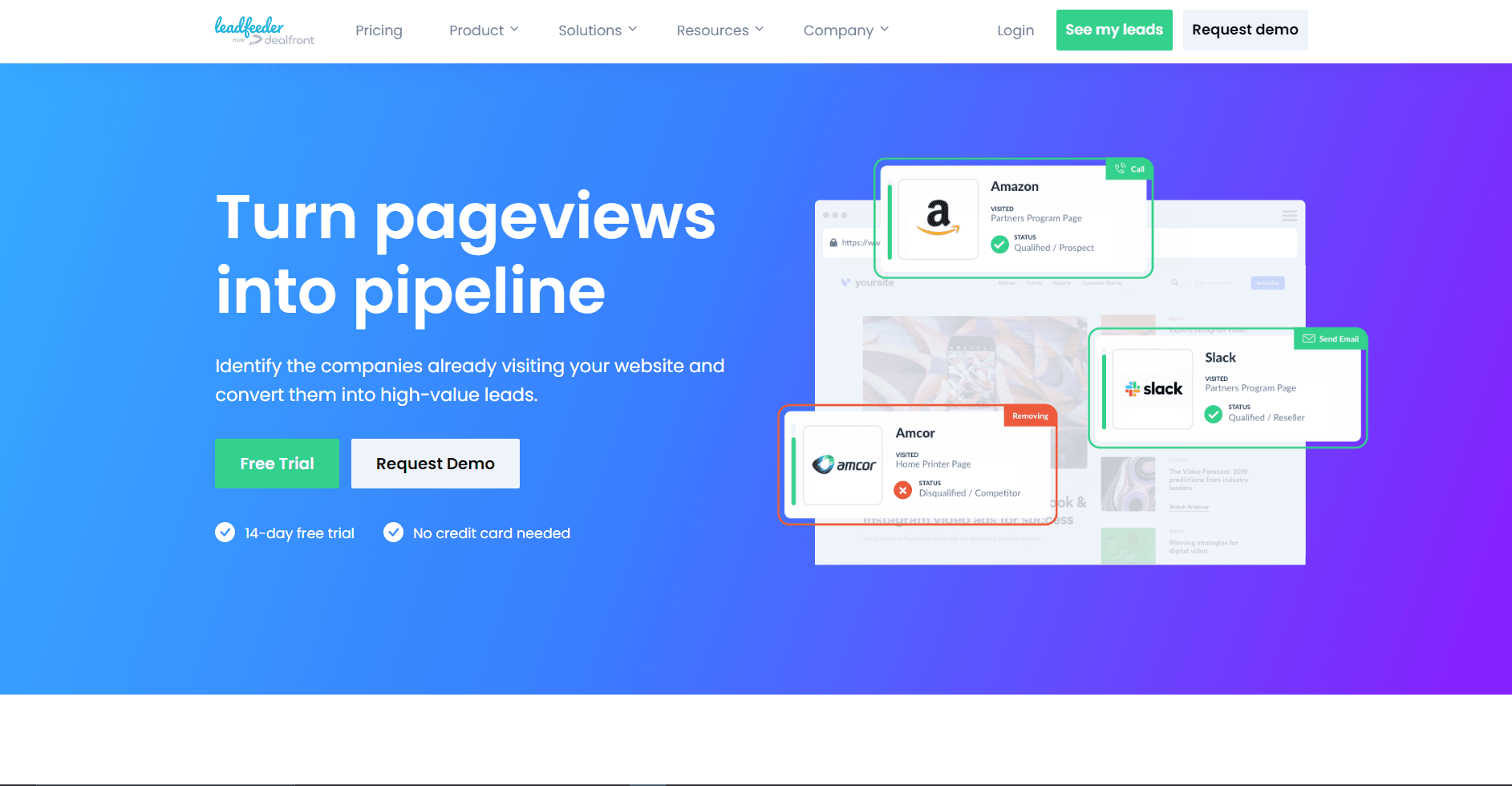Leadfeeder - a lead generation tool which improves engagement.