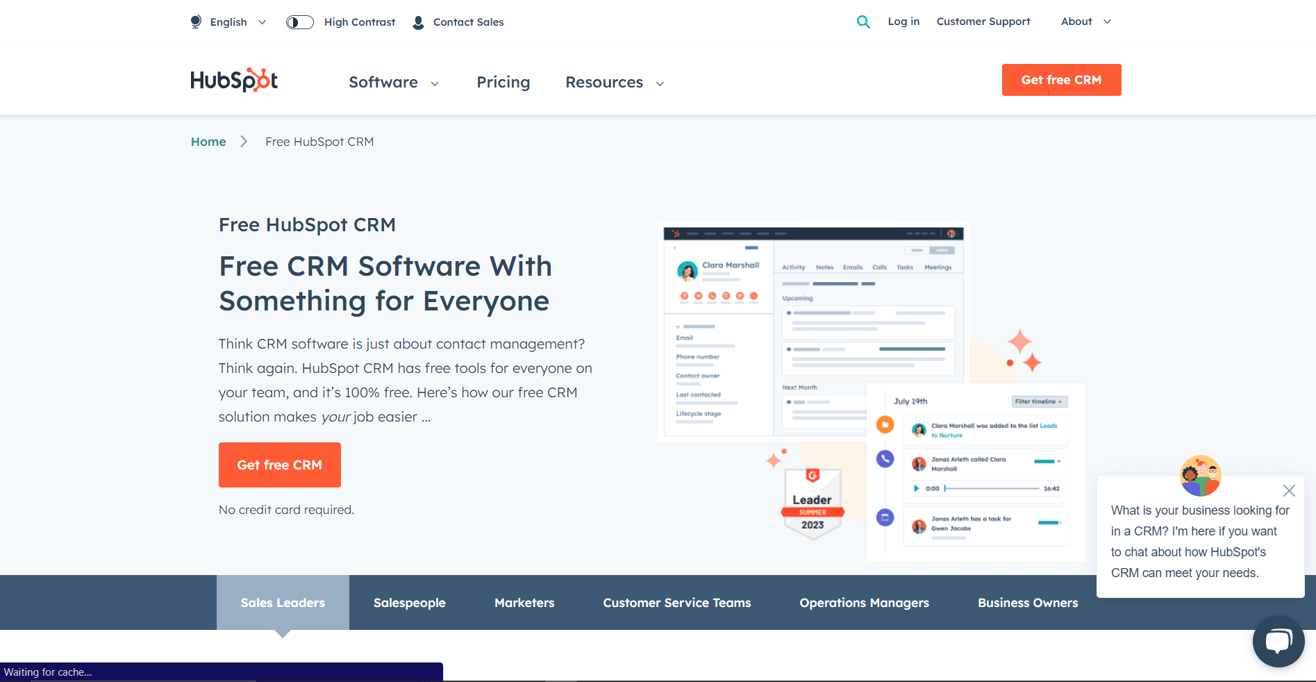 HubSpot - manage, nurture, forecast, and close transactions.