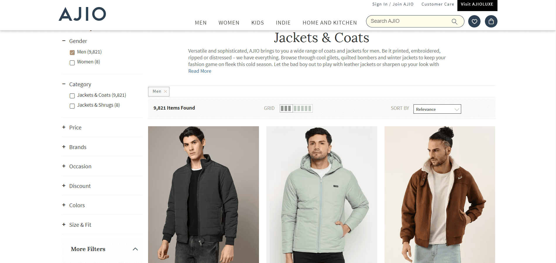 In the CRM audit, review CRM documentation as it stores personal data just like AJIO (Source: AJIO).