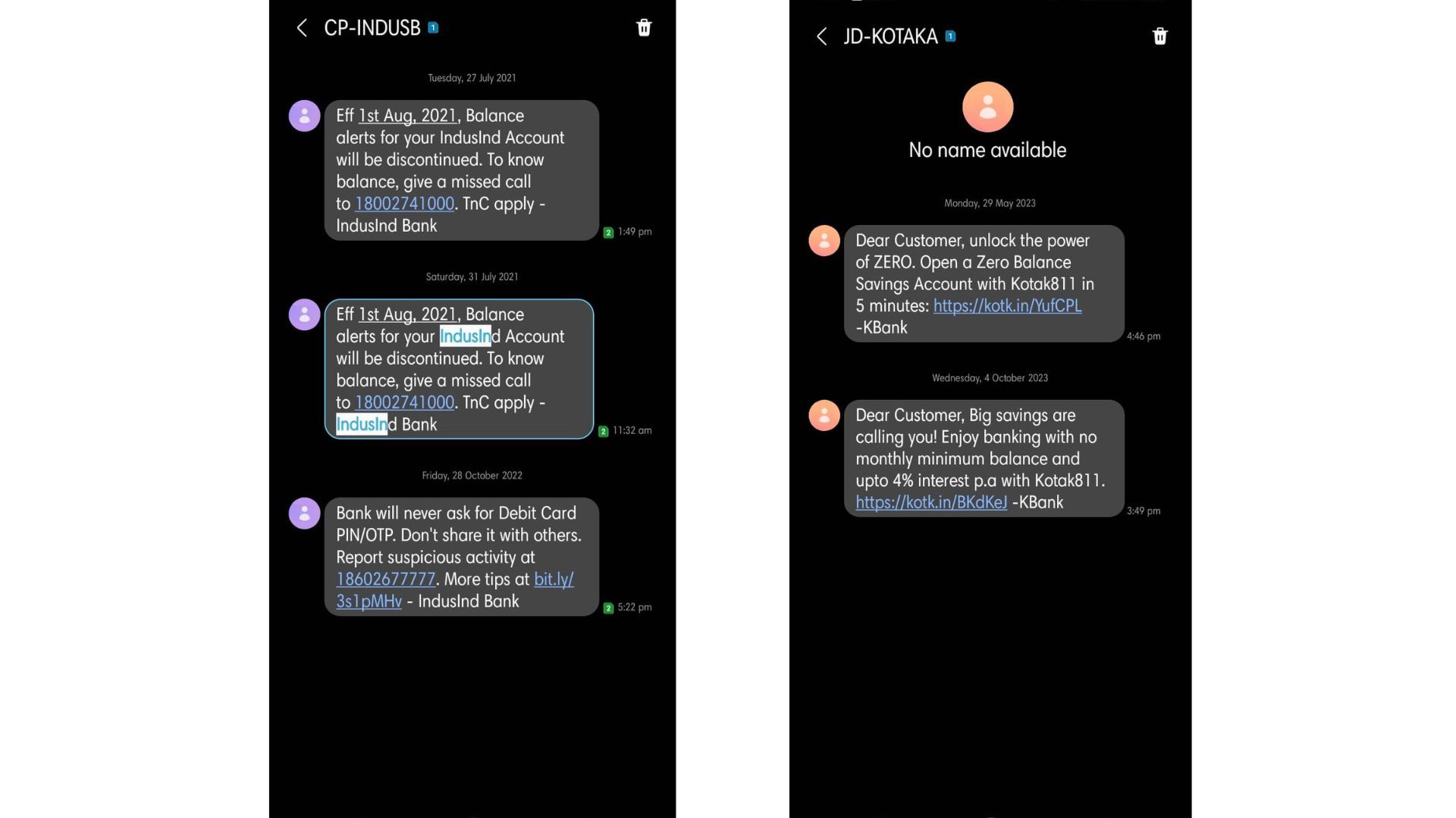 The top leading banks based in India are sending quick SMS notifications to update crucial information.