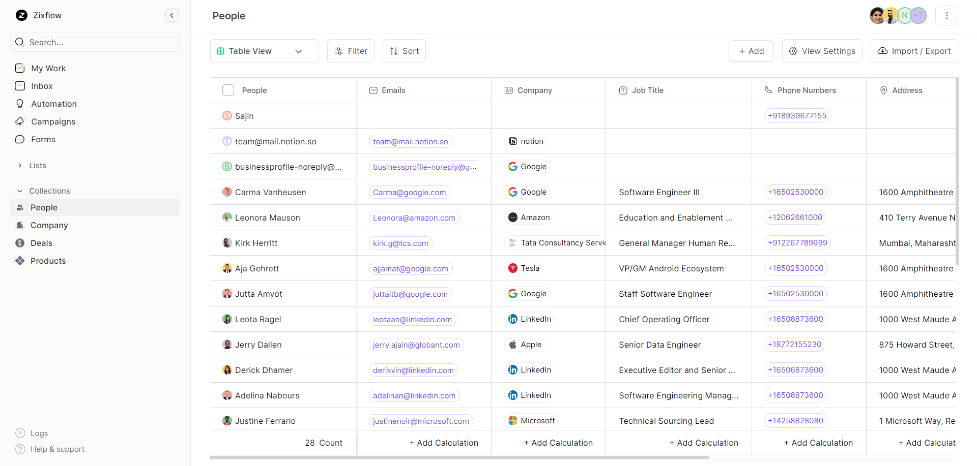 Manage all banking contacts in a single stack with ZIxflow banking CRM.