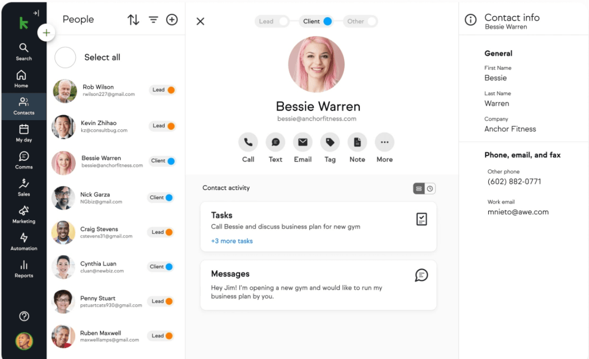 Manage your contacts seamlessly with Keap.