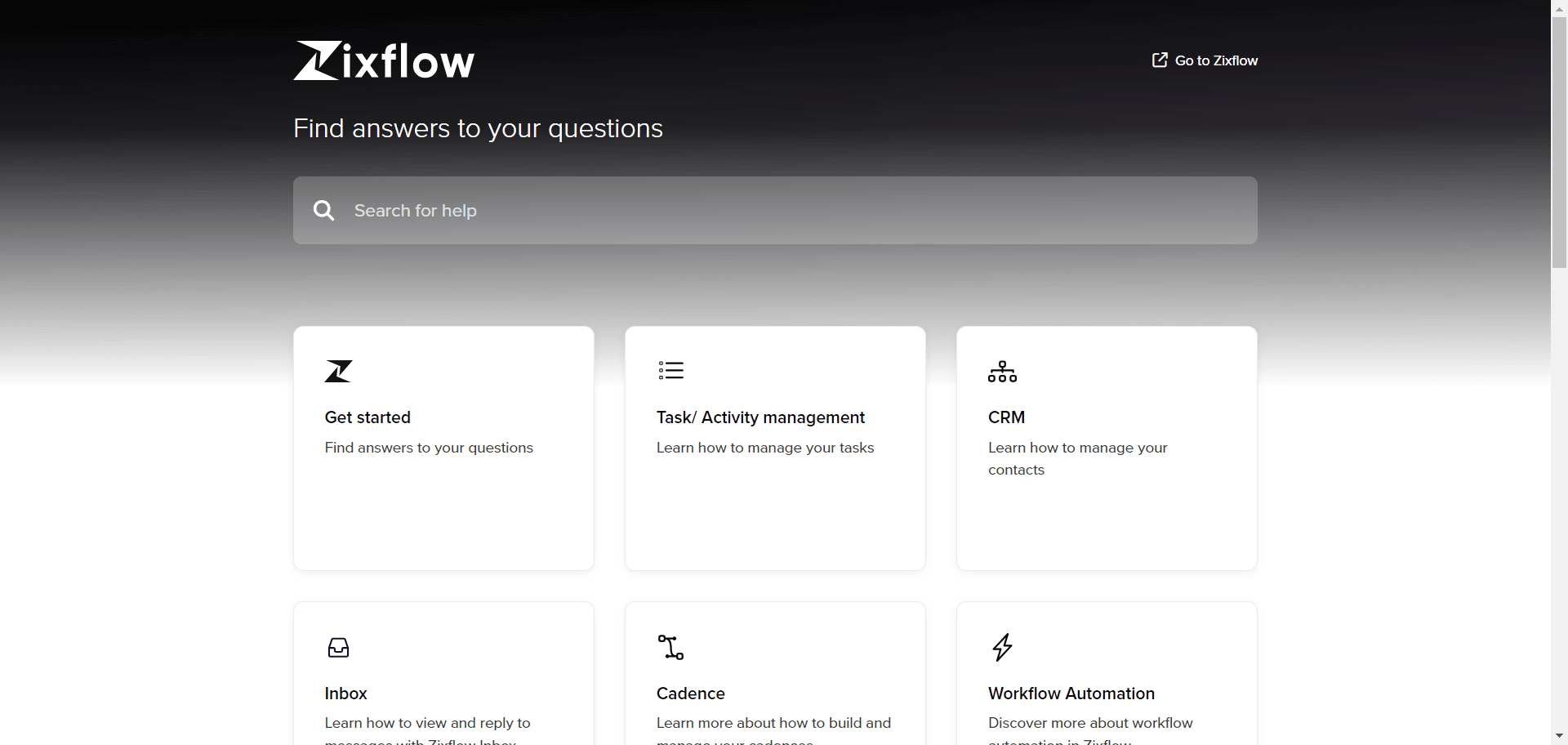 Zixflow help center contains product information about its functions