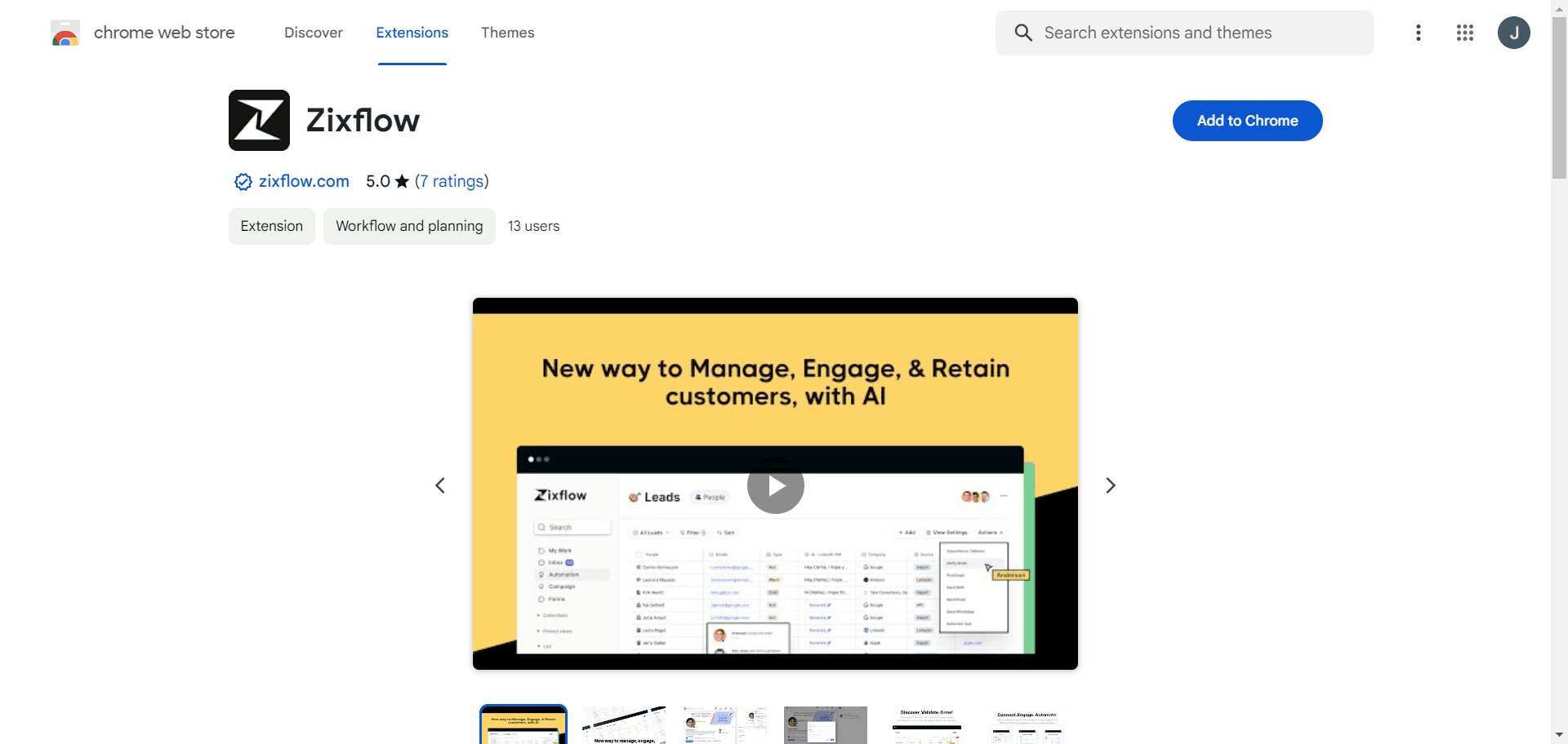 Zixflow’s LinkedIn Chrome extension to find useful details of your prospects on LinkedIn.