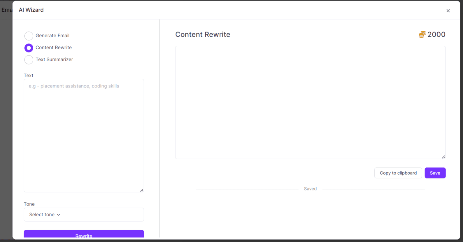 Use Ai Wizard to generate, rewrite, or summarize your emails. Automate every step of email campaigns from writing to sending.