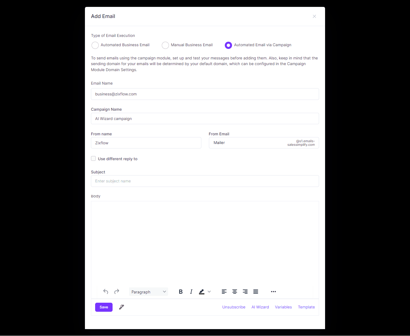 Zixflow cadence builder lets you send your AI generated emails automatically.