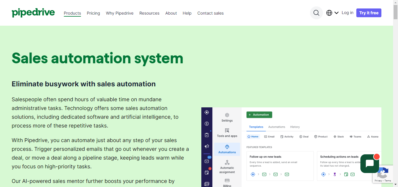 Pipedrive, a renowned sales automation system.