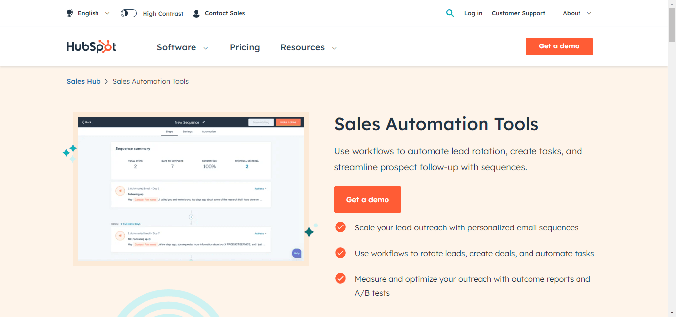 HubSpot, a popular sales automation tool.
