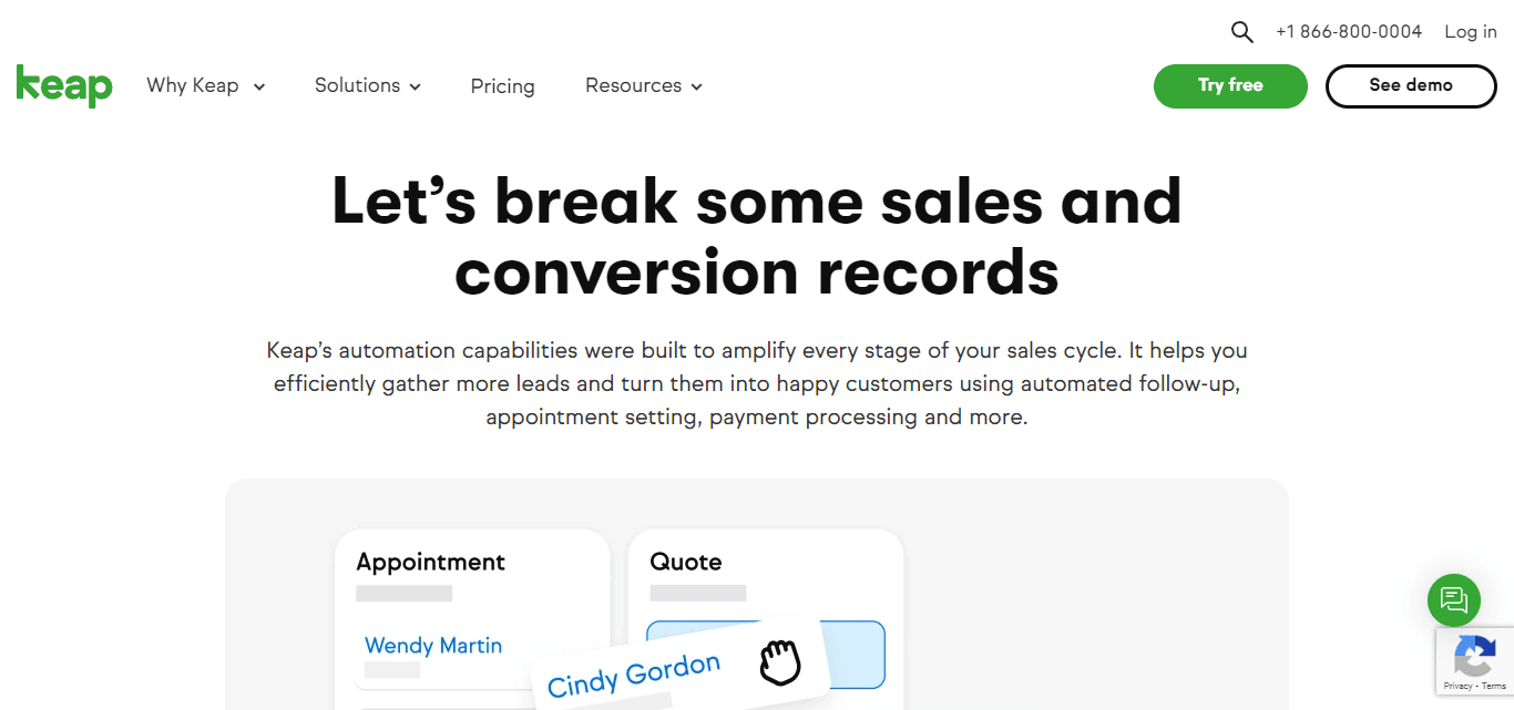 Keap, a sales automation system.