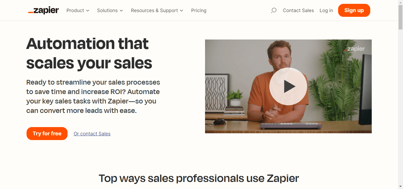 Zapier, one of the best sales automation platforms.