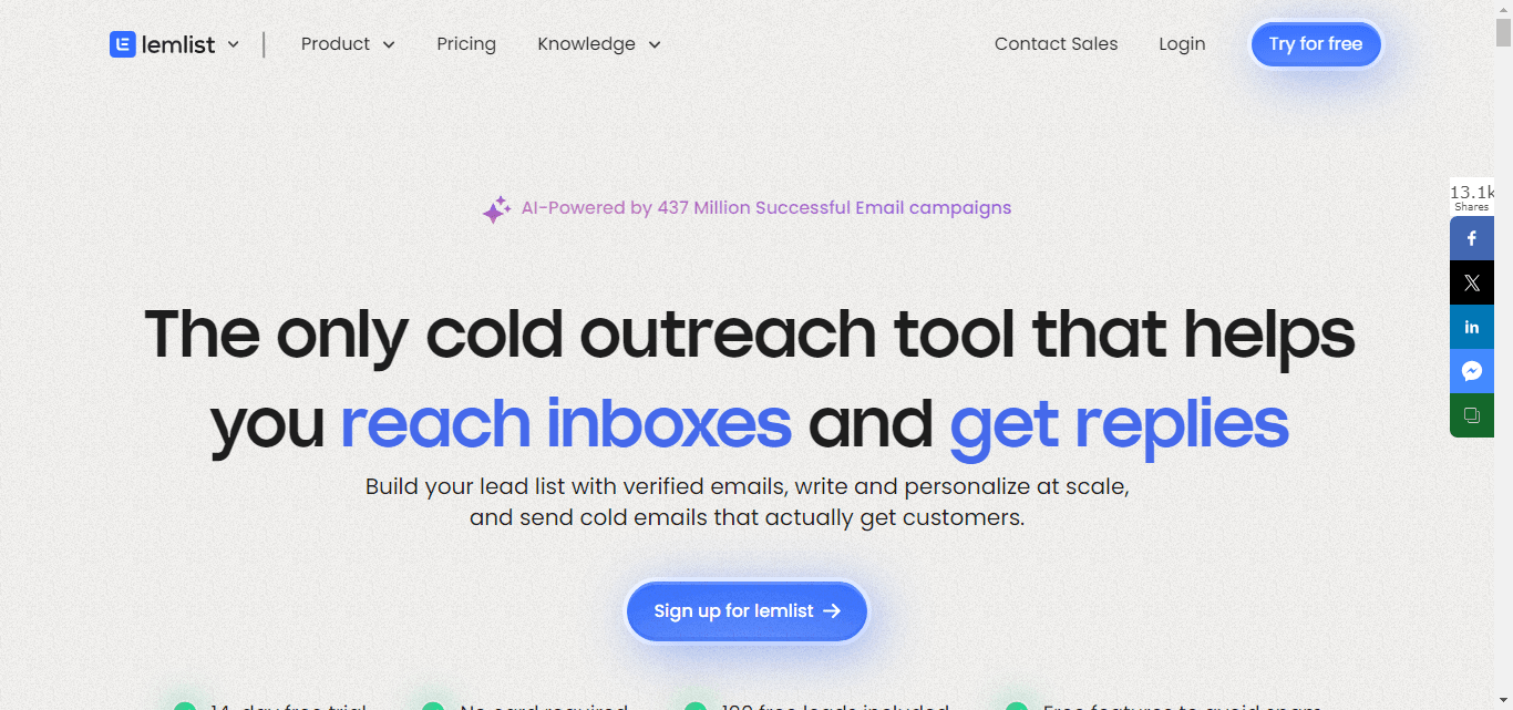 Lemlist, an AI-powered sales automation and engagement tool.