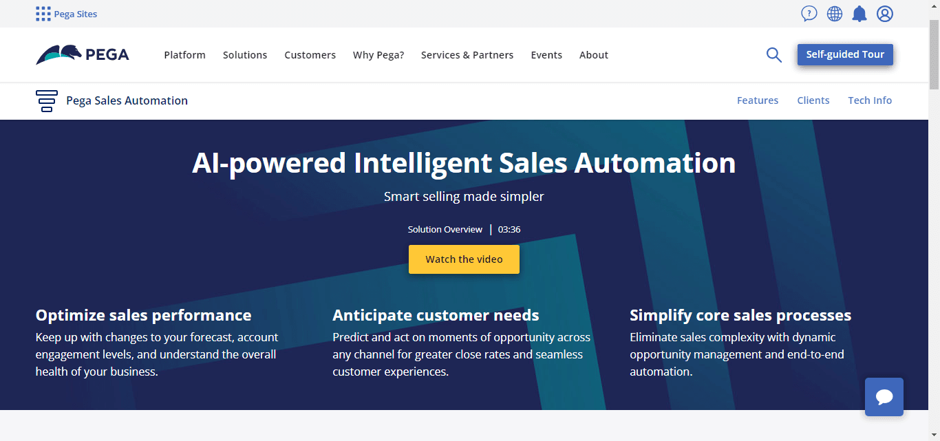 Pega Sales Automation, a sales automation platform.