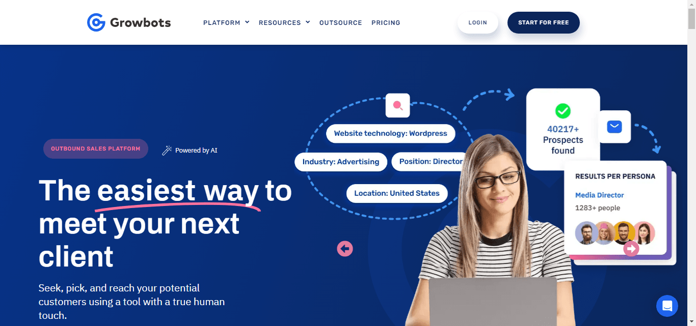 Growbots, an outbound sales automation tool.