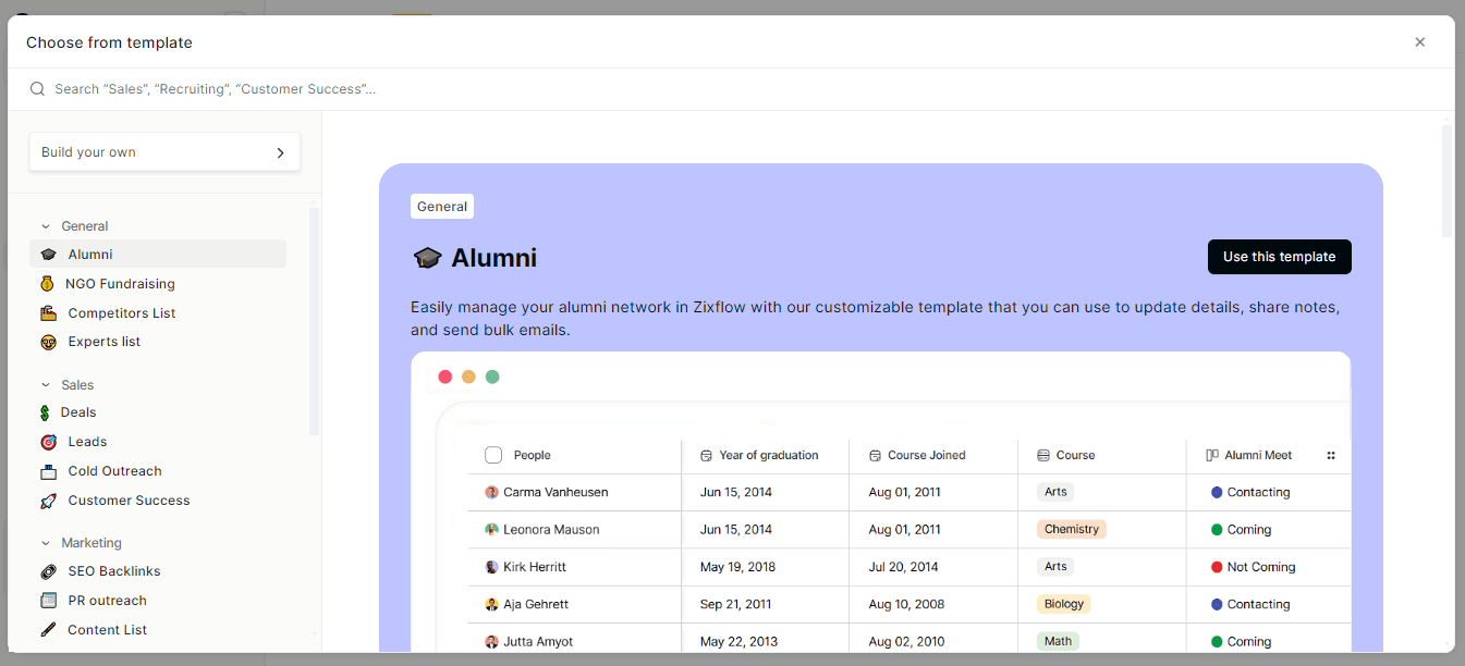 Zixflow allows you to select several templates and even you can create one as per your need.