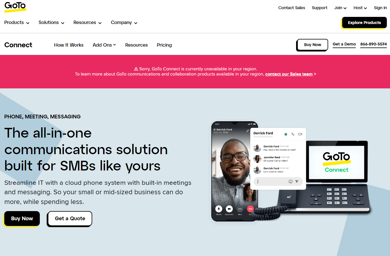 GoTo Connect, an all-in-one communication platform.