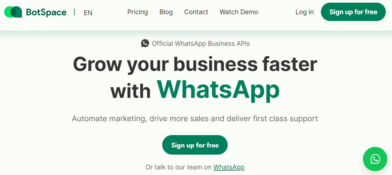 BotSpace WhatsApp API 360dialog alternative.