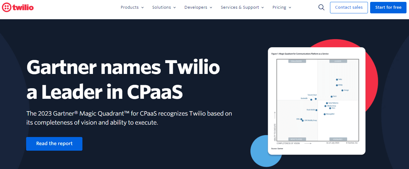 Twilio a CPaaS alternative to 360dialog.