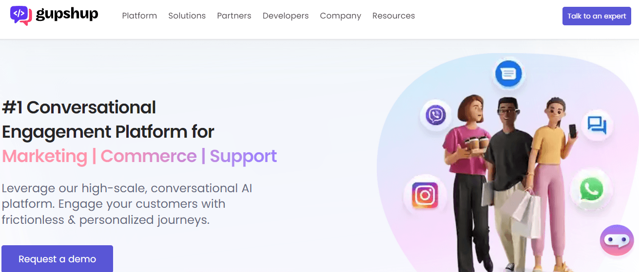 Gupshup is a conversational engagement alternative to 360dialog.