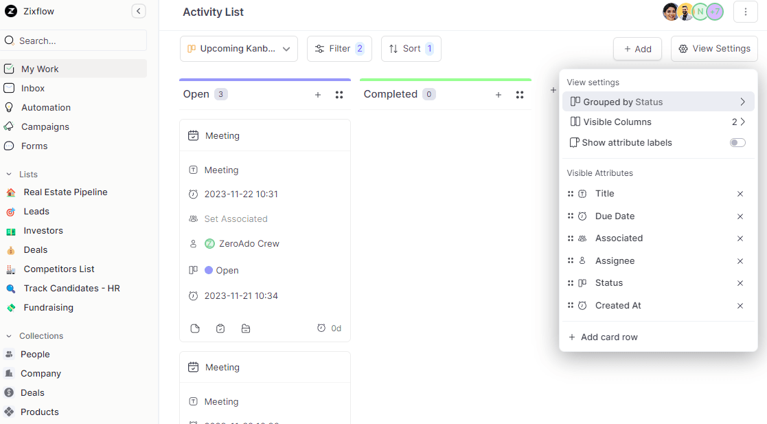 Zixflow’s customizable dashboard gives you full freedom to customize as you wish.
