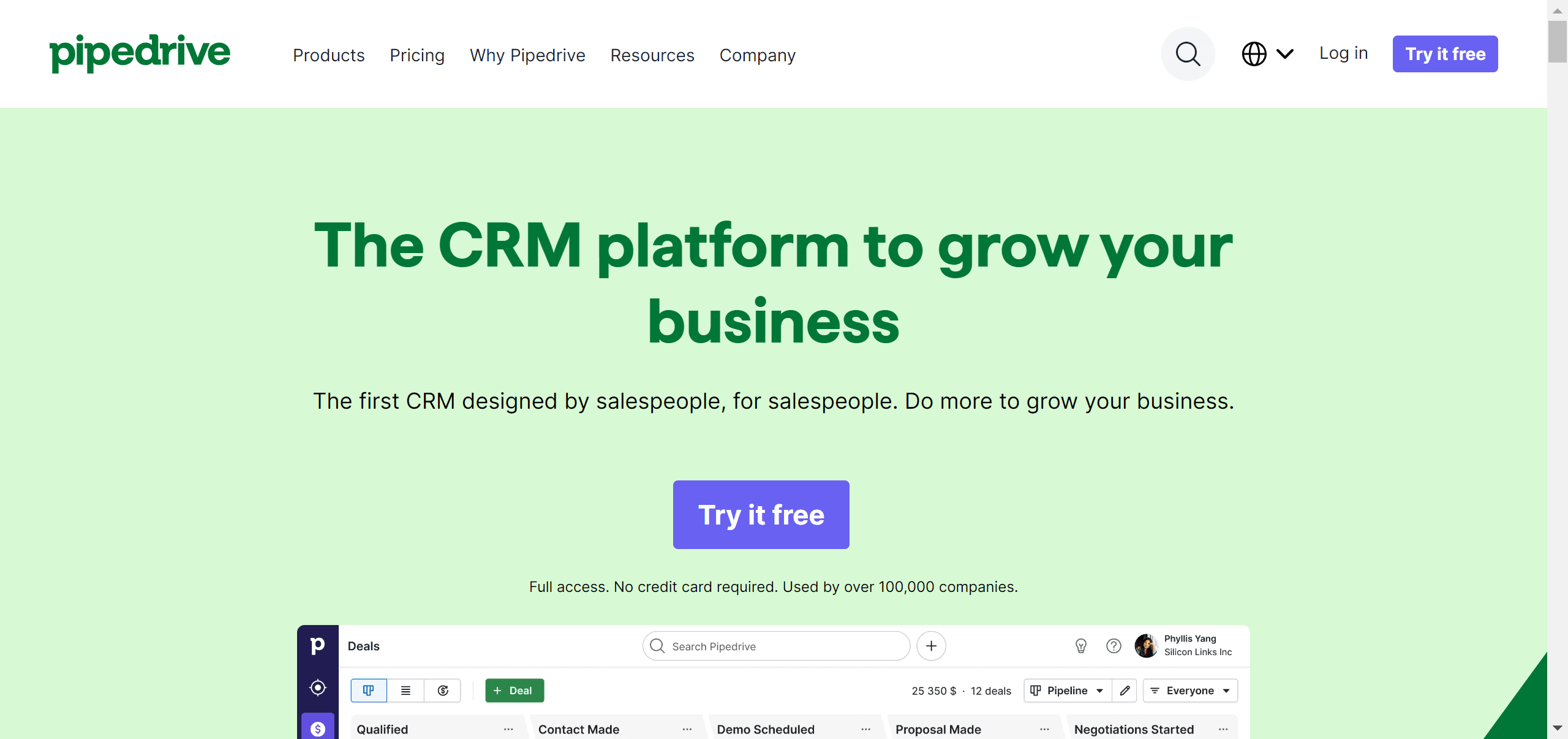 Manage your B2B sales pipeline and grow your business with Pipedrive.