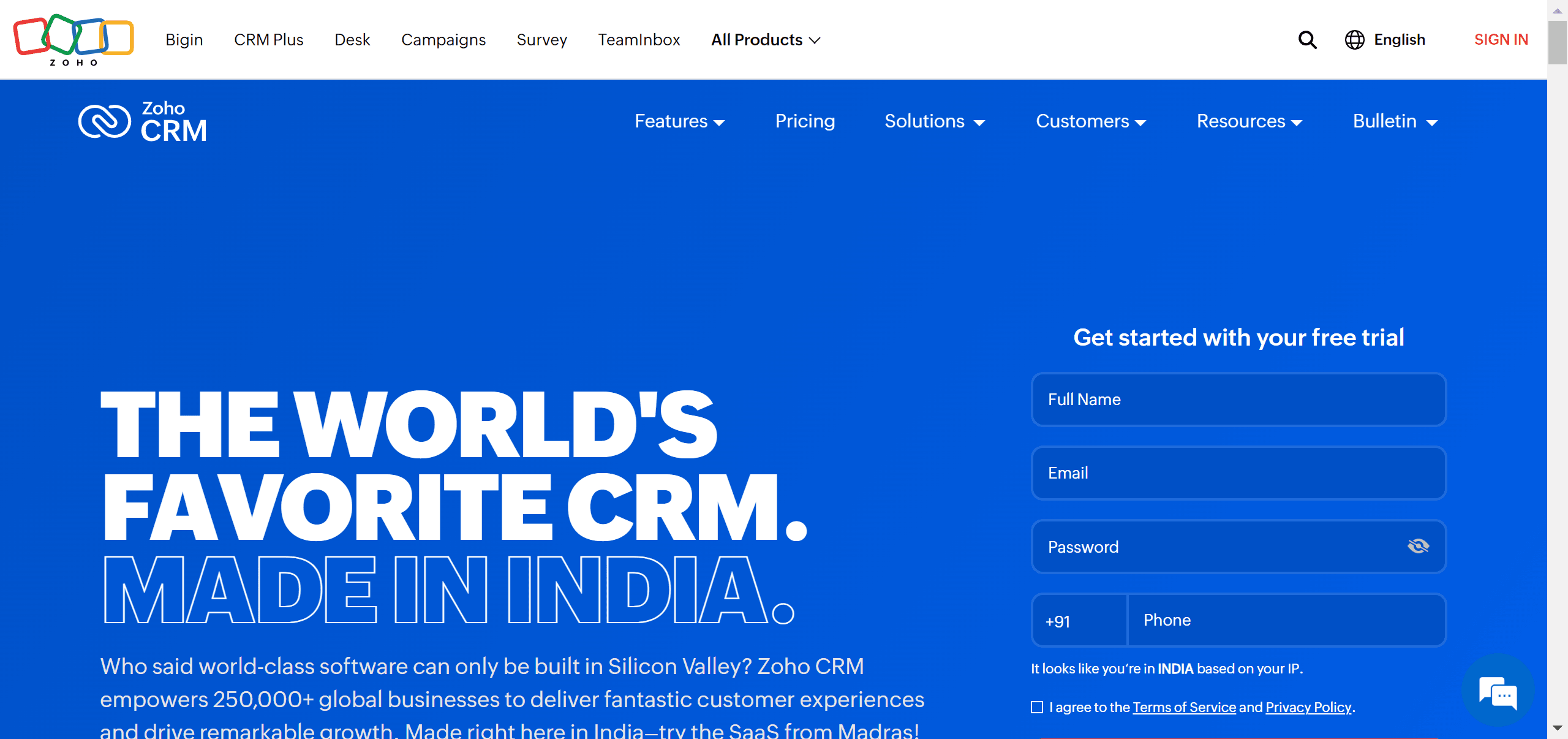 Integrate your Zoho CRM with other Zoho apps to improve customer relationships.