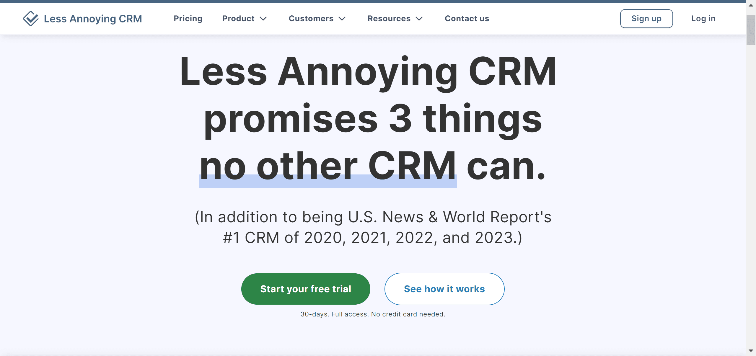 Manage your leads and contacts efficiently with Less Annoying CRM.