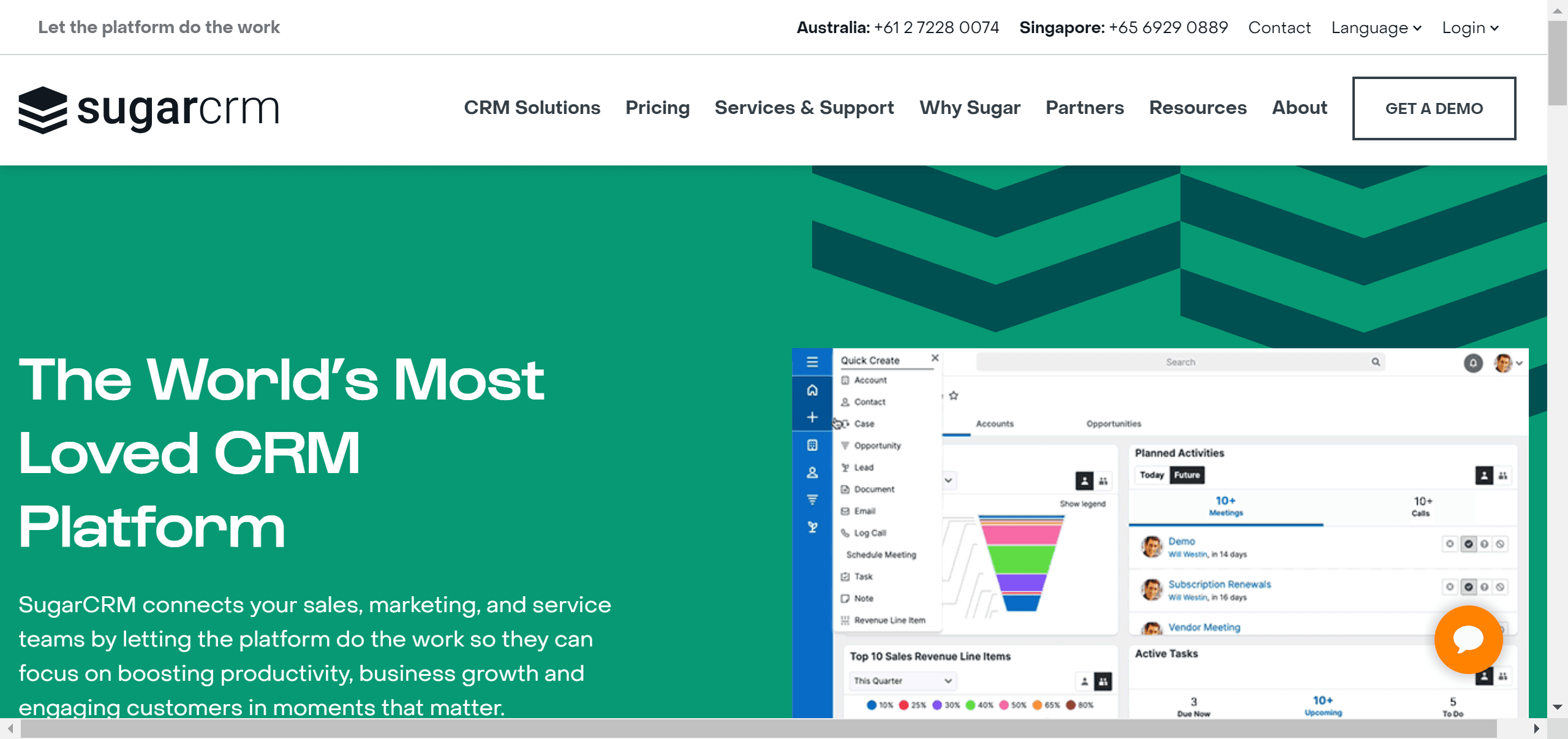 Combine your sales and marketing efforts seamlessly with Sugar CRM.